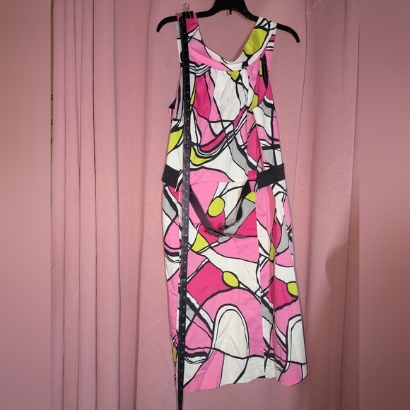 LANE BRYANT Sleeveless Abstract Belted Dress 18 - Picture 6 of 9